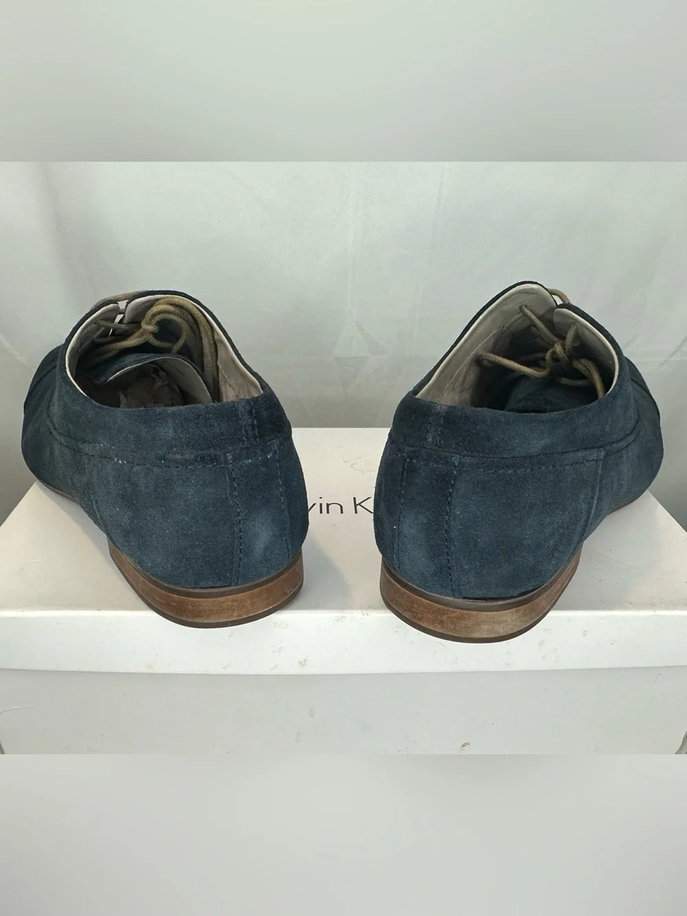 Calvin Klein Dark Navy Suede Lace-Up Dress Shoes
